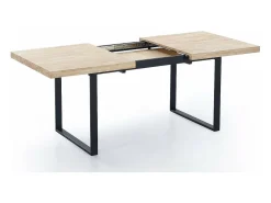 Mesa extensible Natural de estilo Industrial Roble nordish/negro 76 cm(alto)140-180 cm(anc