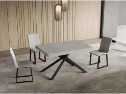 Mesa extensible Niket cachemir 140/400x90 cm con patas antracita
