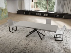 Mesa extensible Niket cachemir 160/420x90 cm con patas antracita