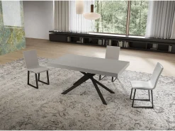 Mesa extensible Niket cachemir 160/420x90 cm con patas antracita