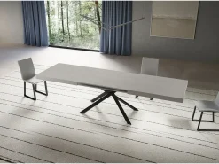 Mesa extensible Niket cachemir 200/460x90 cm con patas antracita