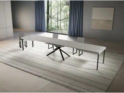 Mesa extensible Niket cachemir 200/460x90 cm con patas antracita