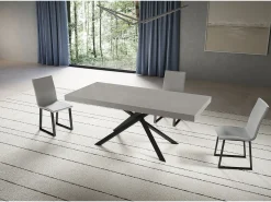 Mesa extensible Niket cachemir 200/304x90 cm con patas antracita