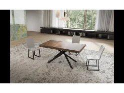 Mesa extensible Niket Cashmere 140/224x80 cm con patas antracita