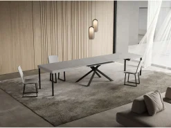 Mesa extensible Niket Cashmere 120/380x90 cm con patas antracita