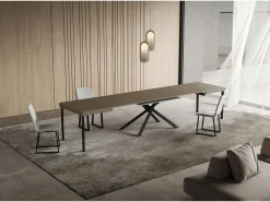 Mesa extensible Niket gris paloma 120/380x90 cm con patas antracita