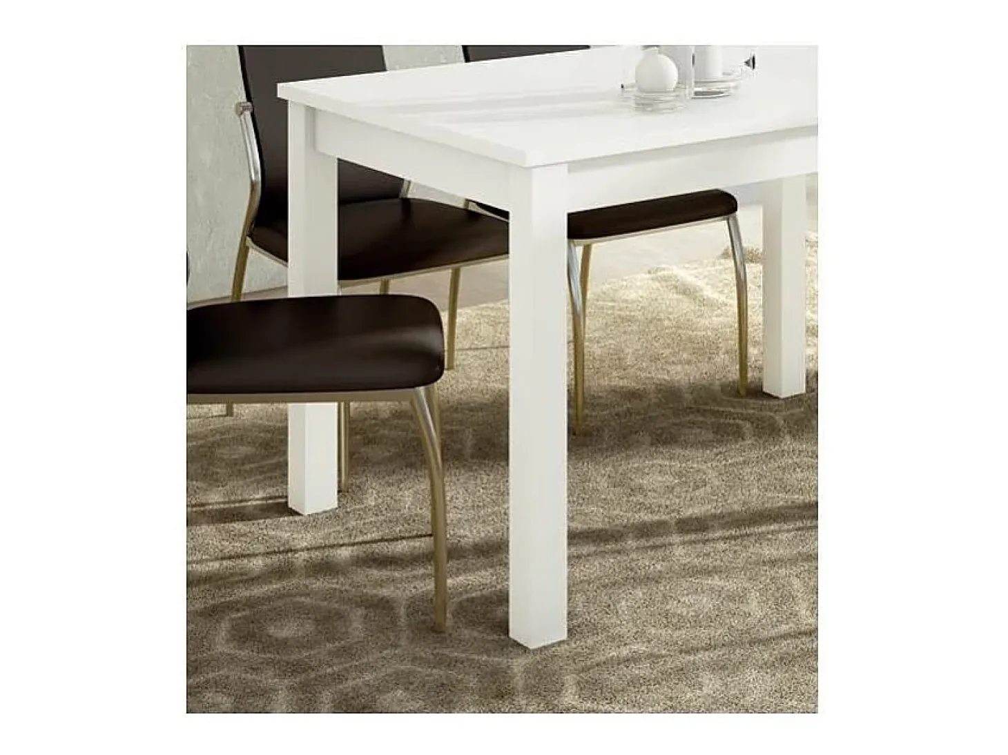 Mesa extensible Padul en blanco. 120/160 x 80 cm x 76 cm