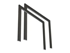 Mesa extensible para 4 a 18 personas en madera oscura y antracita patas entrelazadas L 130 a 390 cm Artemis