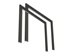 Mesa extensible para 4 a 18 personas en madera oscura y antracita patas entrelazadas L 130 a 390 cm Artemis