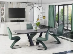 Mesa extensible para 6/8 personas, gris, 160/220x90 cm