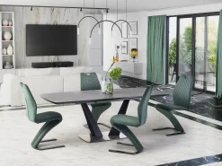 Mesa extensible para 6/8 personas, gris, 160/220x90 cm