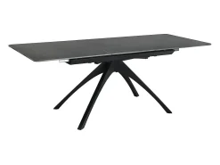 Mesa extensible para 4/8 personas en piedra negra 150/200x76 cm