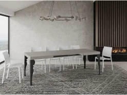 Mesa extensible Paxon Cashmere 120/380x90 cm con patas antracita