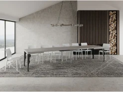 Mesa extensible Paxon Cashmere 120/380x90 cm con patas antracita