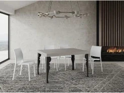 Mesa extensible Paxon Cashmere 120/380x90 cm con patas antracita