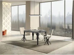 Mesa extensible Paxon Premium 120/380x90 cm con patas antracita.