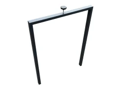 Mesa extensible rectangular en madera de nogal y blanco de 180 a 440 cm Ribo-Base y soporte con ruedas