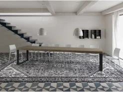 Mesa extensible Tecno Premium 120/380x90 cm con patas gris tórtola y antracita