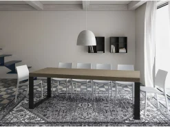 Mesa extensible Tecno Premium 120/380x90 cm con patas gris tórtola y antracita