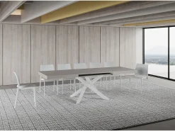 Mesa extensible Volantis cachemir 160/264x90 cm con patas blancas