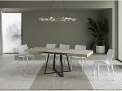Mesa extensible 120/204x80 cm Abbraccio cachemira patas antracita
