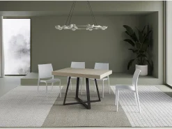 Mesa extensible 120/204x80 cm Abbraccio cachemira patas antracita