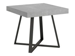 Mesa extensible 90/194x90 cm Abbraccio efecto cemento patas antracita