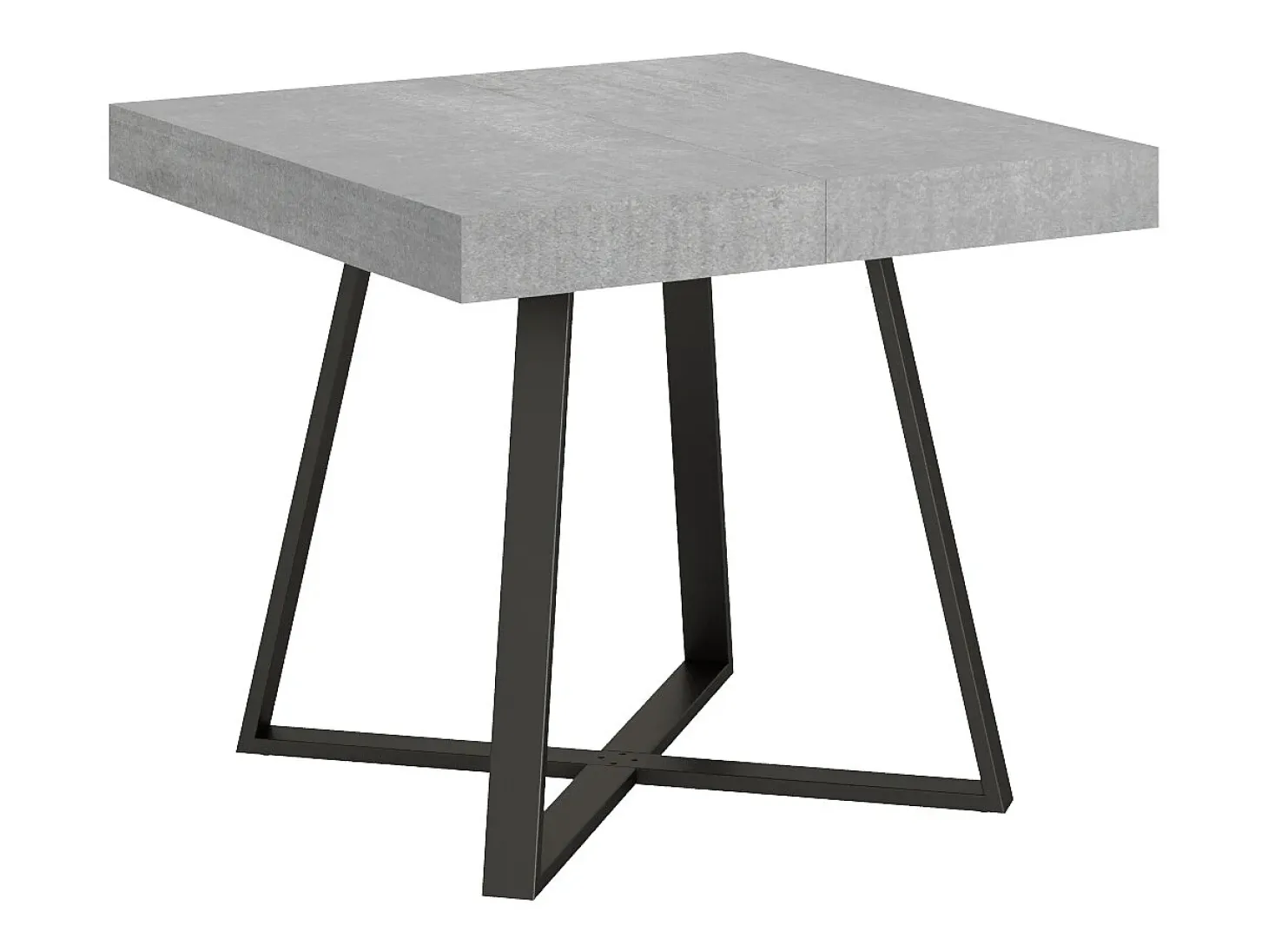 Mesa extensible 90/194x90 cm Abbraccio efecto cemento patas antracita