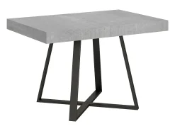Mesa extensible 120/224x90 cm Abbraccio efecto cemento patas antracita
