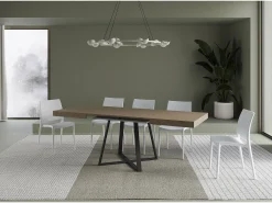 Mesa extensible 120/224x90 cm Abbraccio gris paloma patas antracita