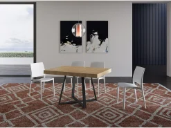 Mesa extensible 130/234x90 cm Abbraccio efecto madera roble natural patas antracita