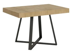 Mesa extensible 120/224x90 cm Abbraccio efecto madera roble natural patas antracita