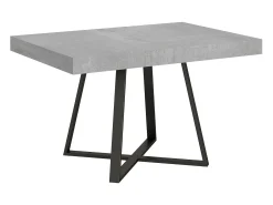 Mesa extensible 130/390x90 cm Abbraccio efecto cemento patas antracita