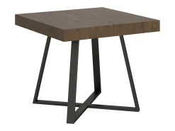 Mesa extensible 90/194x90 cm Abbraccio efecto madera nogal patas antracita