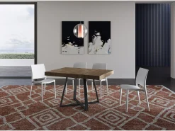 Mesa extensible 130/234x90 cm Abbraccio efecto madera nogal patas antracita