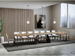 Mesa extensible 90x180/440 cm Baita Roble Natural estructura Antracita