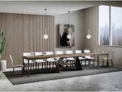 Mesa extensible 90x160/420 cm Baita Evolution Nogal estructura Antracita