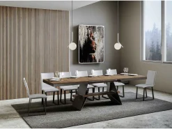 Mesa extensible 90x160/420 cm Baita Evolution Nogal estructura Antracita
