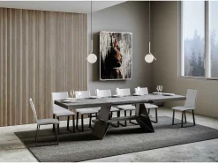 Mesa extensible 90x160/264 cm Baita Evolution Cemento estructura Antracita