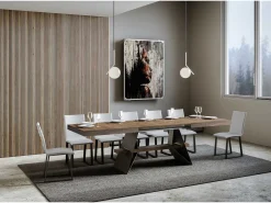 Mesa extensible 90x180/440 cm Baita Nogal estructura Antracita