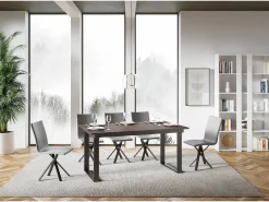Mesa extensible 90x160/220 cm Bandos Nogal estructura Antracita