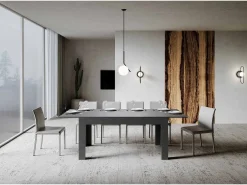 Mesa extensible 90x160/220 cm Bibi Antracita Espatulado