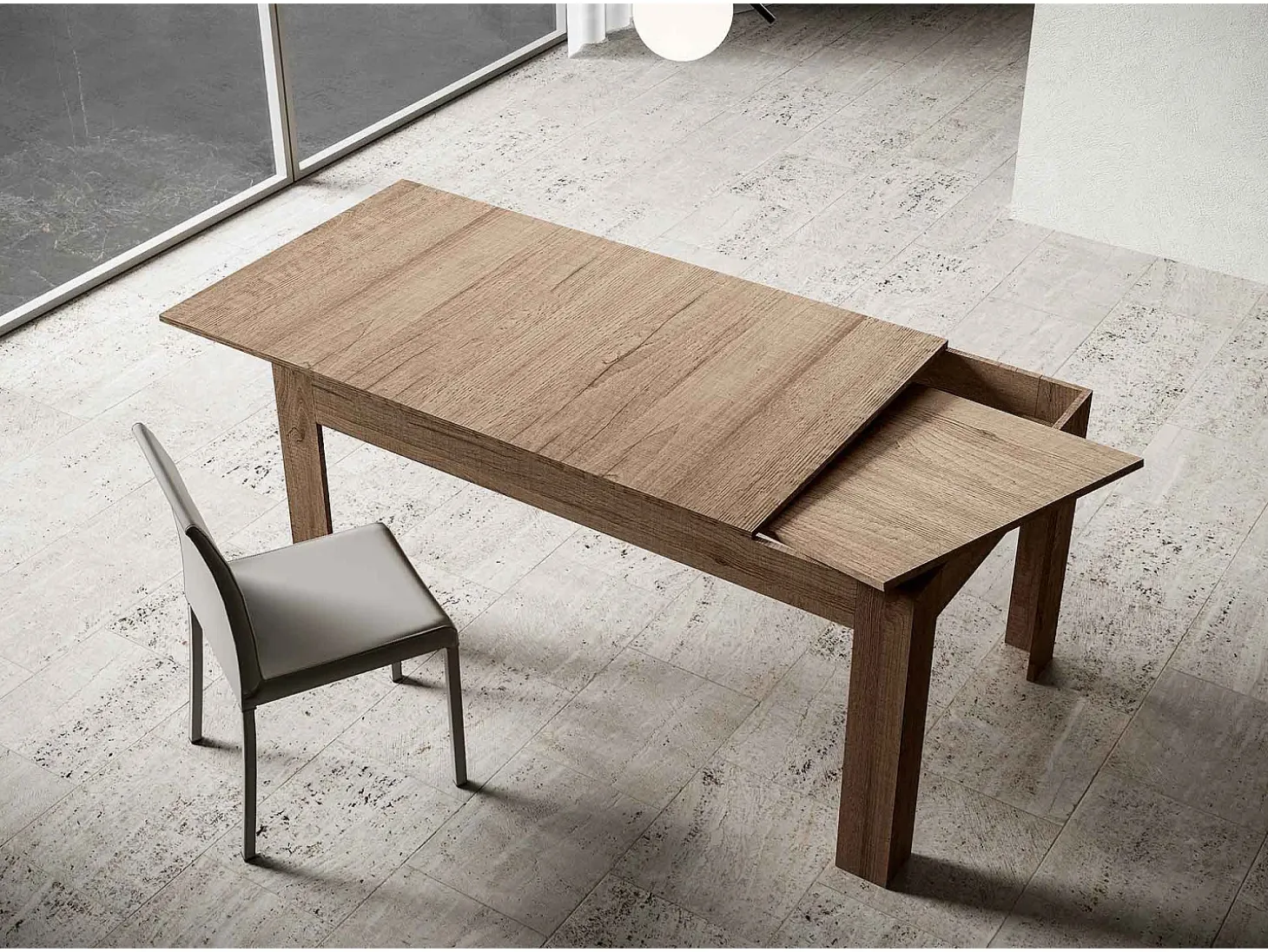 Mesa extensible 90x120/180 cm Bibi Roble Natural