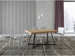 Mesa extensible 160/264x90 cm Booster roble natural patas antracita