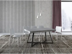 Mesa extensible 160/264x90 cm Booster cemento patas antracita