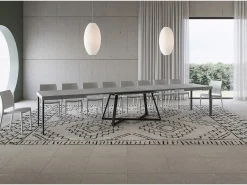 Mesa extensible 180/440x90 cm Booster cemento patas antracita