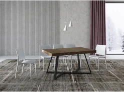 Mesa extensible 160/420X90 cm Booster nogal patas antracita