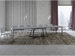 Mesa extensible 140/400x90 cm Booster cemento patas antracita