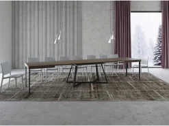 Mesa extensible 160/420X90 cm Booster gris paloma patas antracita