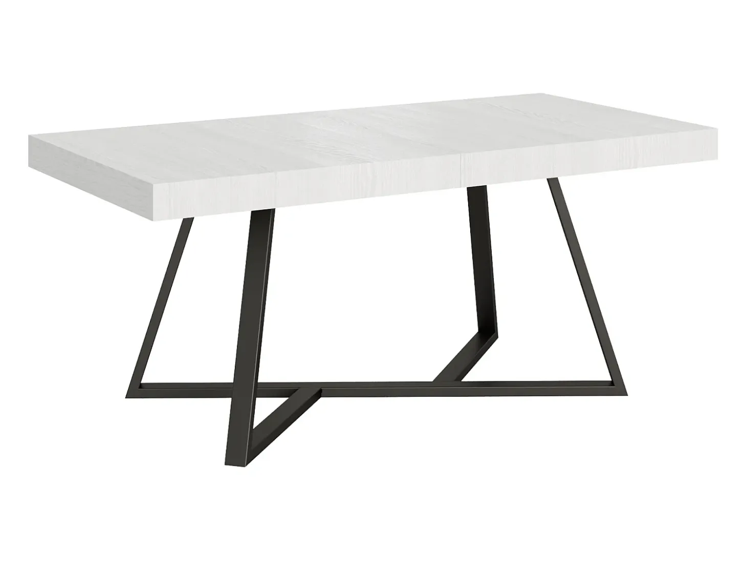 Mesa extensible 200/460x90 cm Booster efecto madera fresno blanco patas antracita